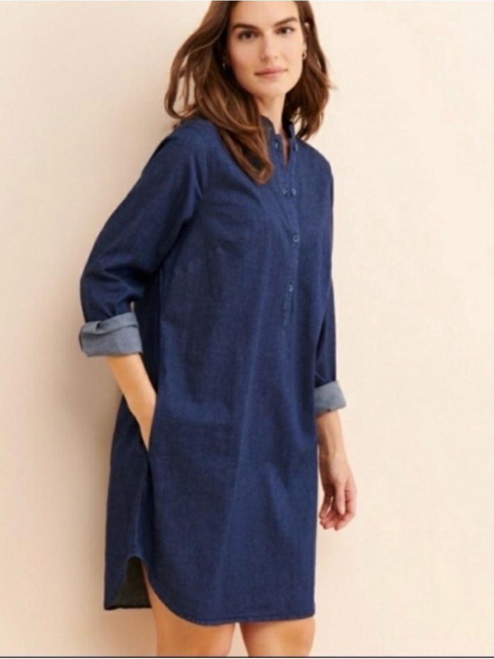 Universal Standard Indigo Denim Shirt Dress